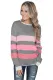 Gray Dreaming of Spring Striped Pullover Top