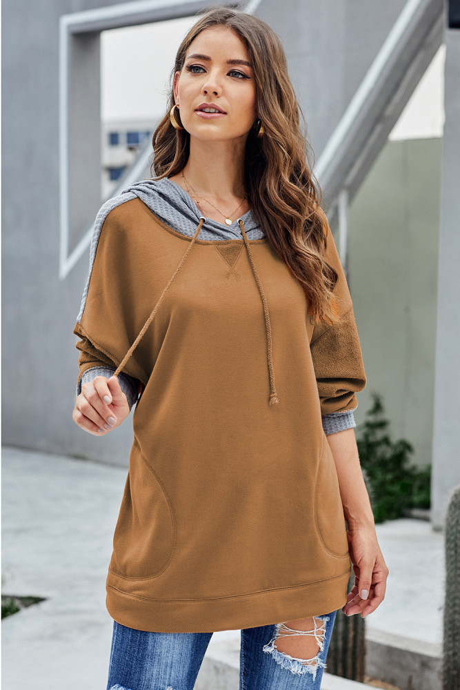 Khaki Contrast Hoodie