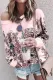 Pink Free People Go on Floral Printed Pullover