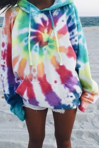Oversized Rainbow Tie Dye Hoodie