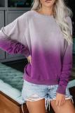Purple Ombre Crewneck Long Sleeve Sweatshirt