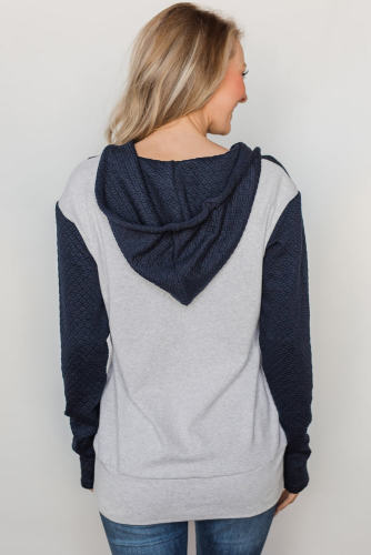 Multicolor Half-zip Quilted Ampersand Hoodie