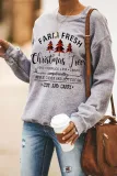 Christmas Tree Letters Print Pullover Sweatshirt