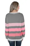 Gray Dreaming of Spring Striped Pullover Top
