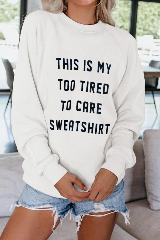 Letter Print Long Sleeve Pullover Casual Sweatshirt