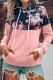 Pink Floral Pullover Hoodie