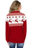 Snowflake and Reindeer Top Zip Neck Sweatshirt