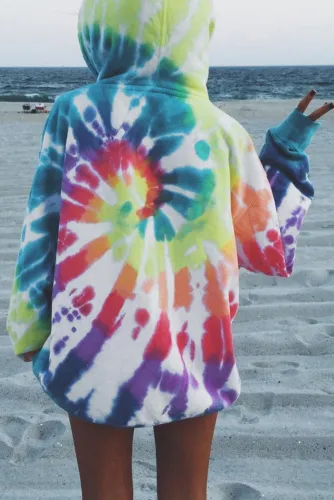 Oversized Rainbow Tie Dye Hoodie