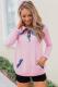 Pink Touch of Plaid Pullover Button Sweatshirt