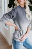 6Gray Ombre Kangroo Pocket Pullover Sweatshirt