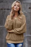 Khaki Terry Thread Cashmere Sweathshirt