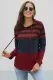 Red Speak to Me Color Block Drawstring Hoodie