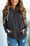 Gray Half-zip Quilted Ampersand Hoodie