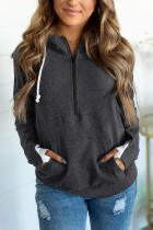 Gray Half-zip Quilted Ampersand Hoodie