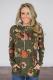 Green Floral Cowl Neck Sweatshirt