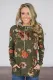 Green Floral Cowl Neck Sweatshirt
