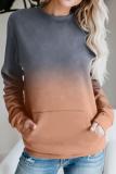7Orange Ombre Kangroo Pocket Pullover Sweatshirt