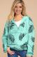 Green Floral Print Rain Jacket