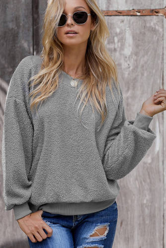 Gray Terry Thread Cashmere Sweathshirt