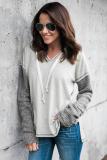 Gray Clear As Day Contrast Knit Top