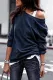 Blue Plain One Shoulder Pullover Sweatshirt