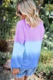 Color Block Tie Dye Pullover Sweatshirt