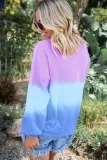 Color Block Tie Dye Pullover Sweatshirt