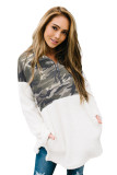 Green Fuzzy Pullover with Camo Detail