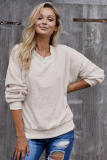 Beige Terry Thread Cashmere Sweatshirt