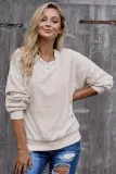 Beige Terry Thread Cashmere Sweatshirt