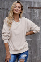 Beige Terry Thread Cashmere Sweatshirt