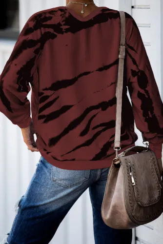 Red Snow Tiger Tie Dye Pullover Sweatshirt