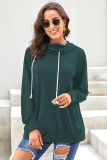 Green Long Sleeve Hoodie with Rope Drawstring