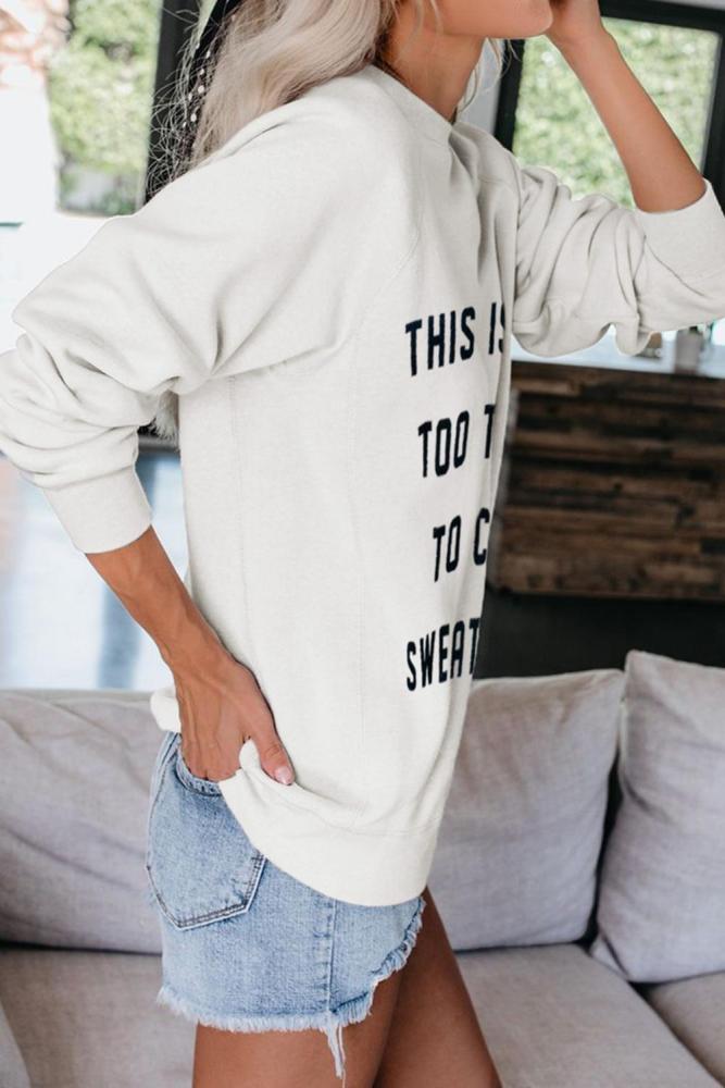 Letter Print Long Sleeve Pullover Casual Sweatshirt