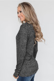 Black All This Time Zipper Pullover Top