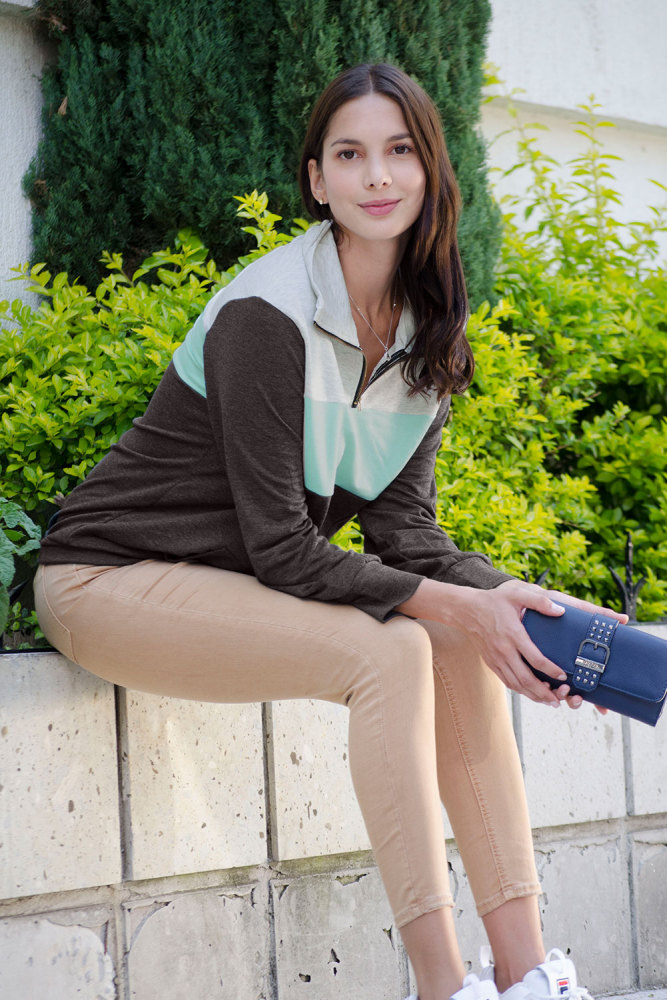 Green On the Go Quarter Zip Pullover