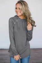 Gray Pine&Candy Cane Striped Hoodie