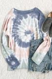 Multicolor Ombre Tie Dye Loose Leisure Sweatshirt