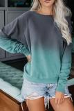 Blue Ombre Crewneck Long Sleeve Sweatshirt