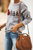 Christmas Tree Print Pullover Sweatshirt