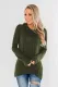 Green Casual Cowl Neck Pullover Sweatshirt