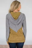 Yellow Rely on You Color Block Hoodie