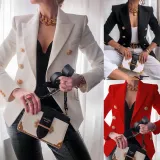 Western Autumn Solid Color Office Blazer