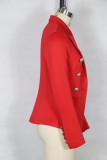 Western Autumn Solid Color Office Blazer