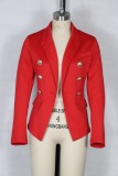 Western Autumn Solid Color Office Blazer
