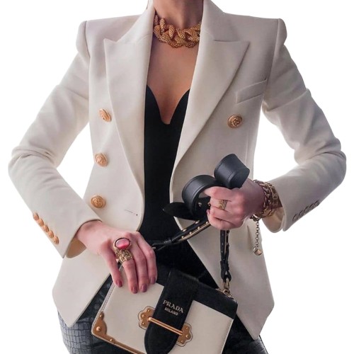 Western Autumn Solid Color Office Blazer