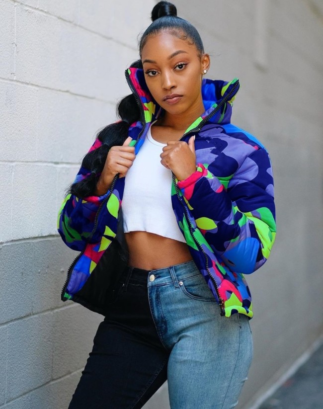 Winter Zipper Up Camou Padded Jacket