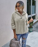 Autumn Plush Plain Hoodie Sweat Top