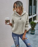 Autumn Plush Plain Hoodie Sweat Top