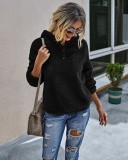 Autumn Plush Plain Hoodie Sweat Top